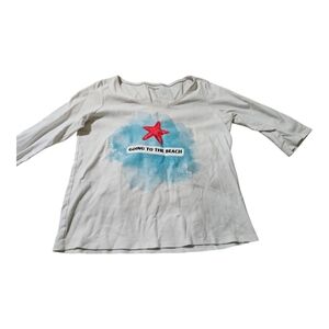 Eileen Fisher Upcycled Beach Graphic Tee Size Medium